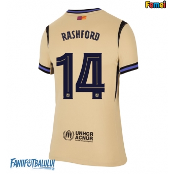 Barcelona Marcus Rashford #14 Tricou Fotbal Replică 2025-26 Femei Deplasare